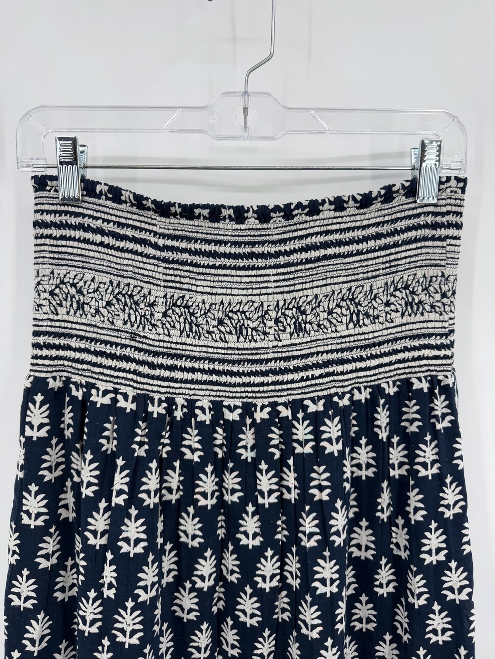 Alicia Bell NWT Mandy Ruffle Midi Skirt Silk Blend Blue White Size L - Picture 4 of 12